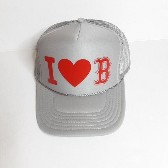 Boston Red Sox I Heart Foam Trucker Mesh Snapback Hat - Picture 1 of 3